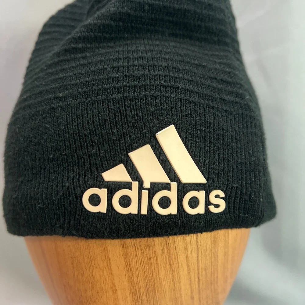 Adidas Climawarm Beanie Hat Mens One Size Black Cuffed Tight Knit Winter Outdoor